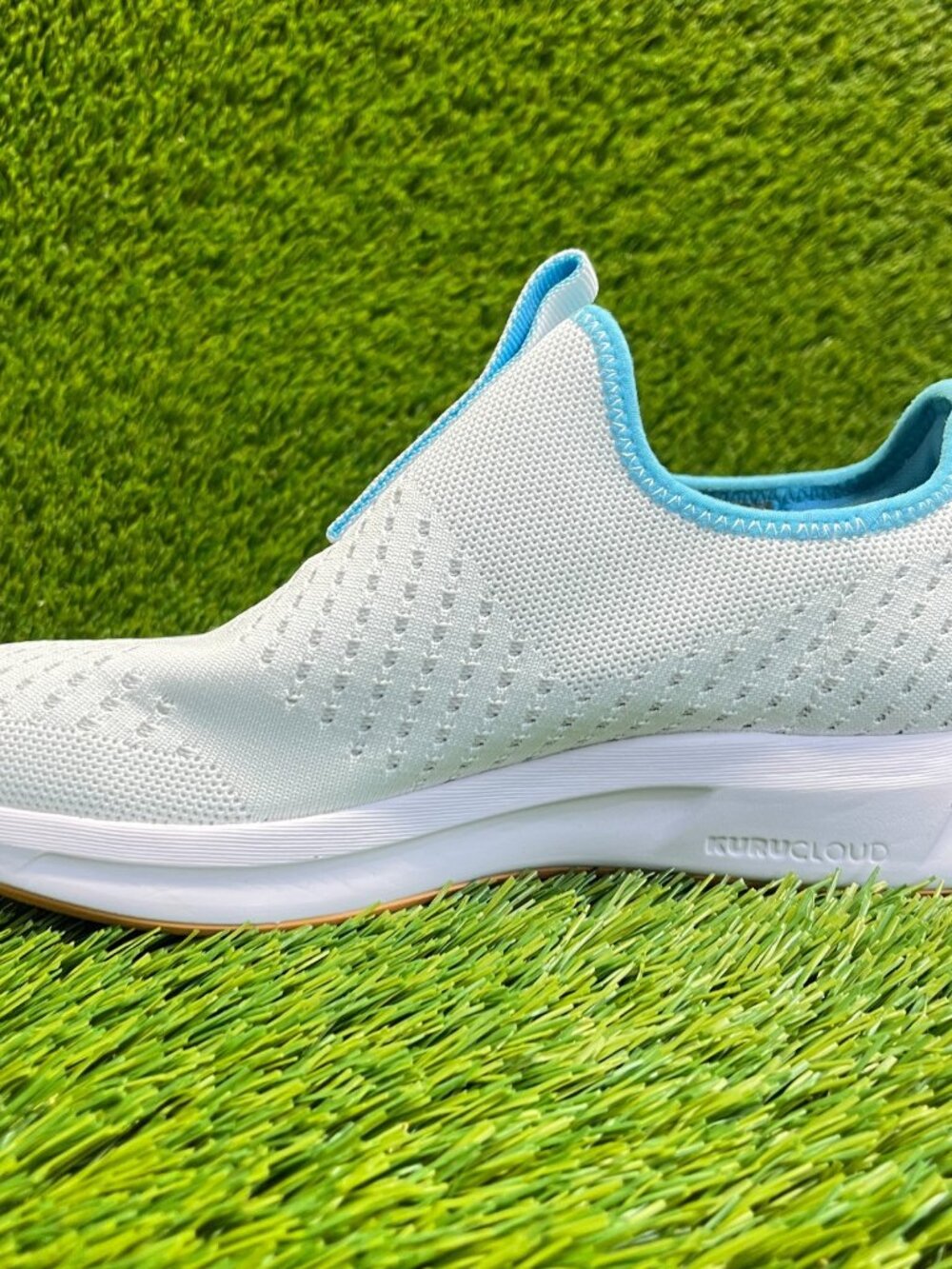Kuru Atom Slip On Womens Size 7.5 White Blue Gum Athletic Walking Shoes Sneakers - Picture 2 of 10